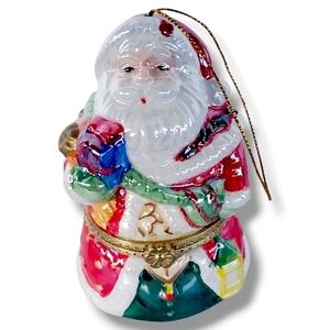 Mr Christmas Porcelain Wind Up Music Box Christmas Ornament Revolving Sleigh